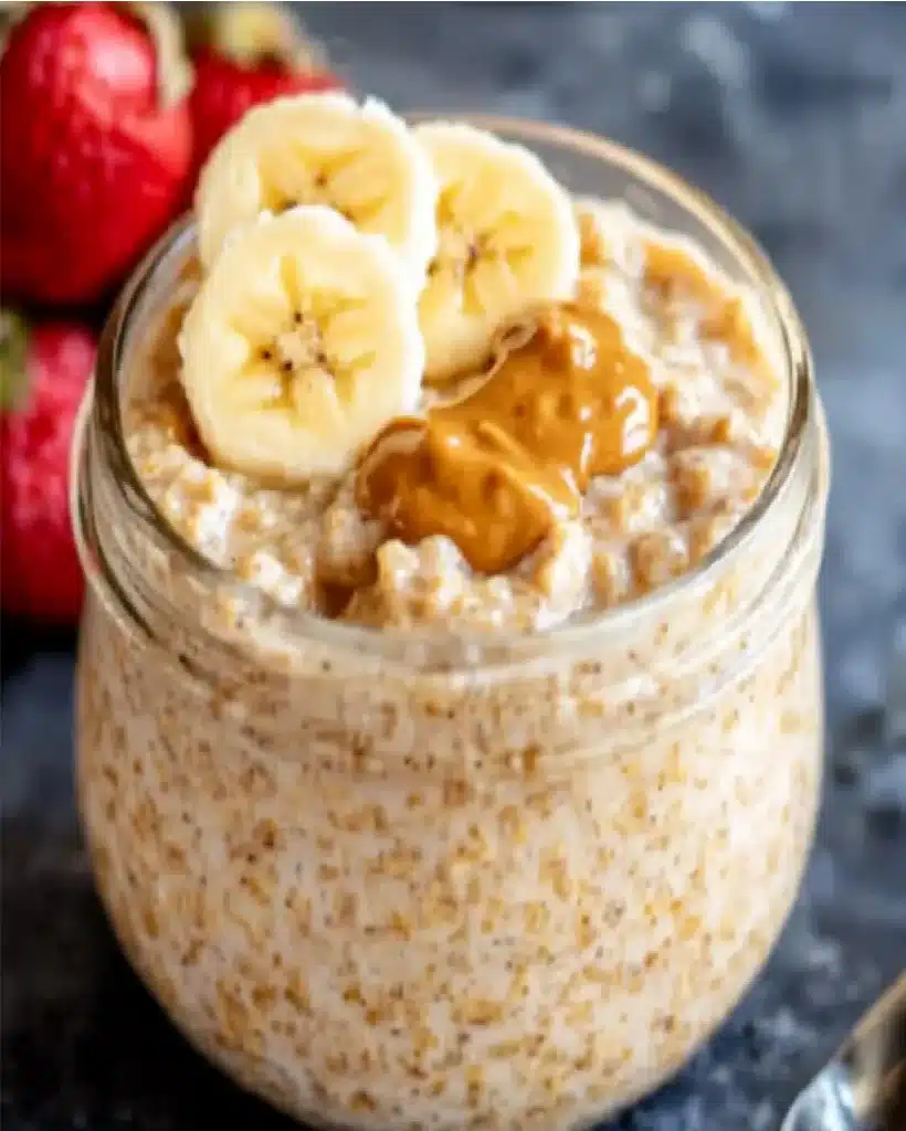 Creamy Peanut Butter Banana Overnight Oats | Easy Breakfast
