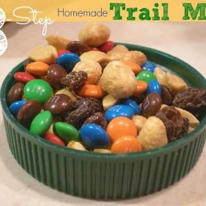 Save money by making this easy 3-step homemade trail mix. Customize with your favorite nuts, chocolate candies and dried fruit.