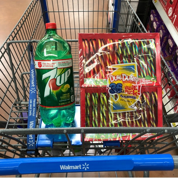 sprite and candy canes to make candy cane punch