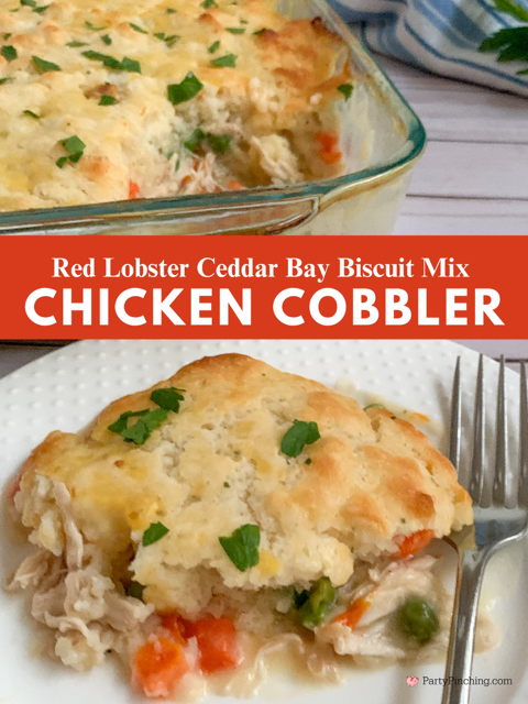 tiktok famous chicken cobbler, super easy chicken cobbler, comfort food, gluten-free chicken cobbler, best easy gluten-free celiac safe recipes chicken cobbler, best easy chicken cobbler recipe, dinner ideas for kids