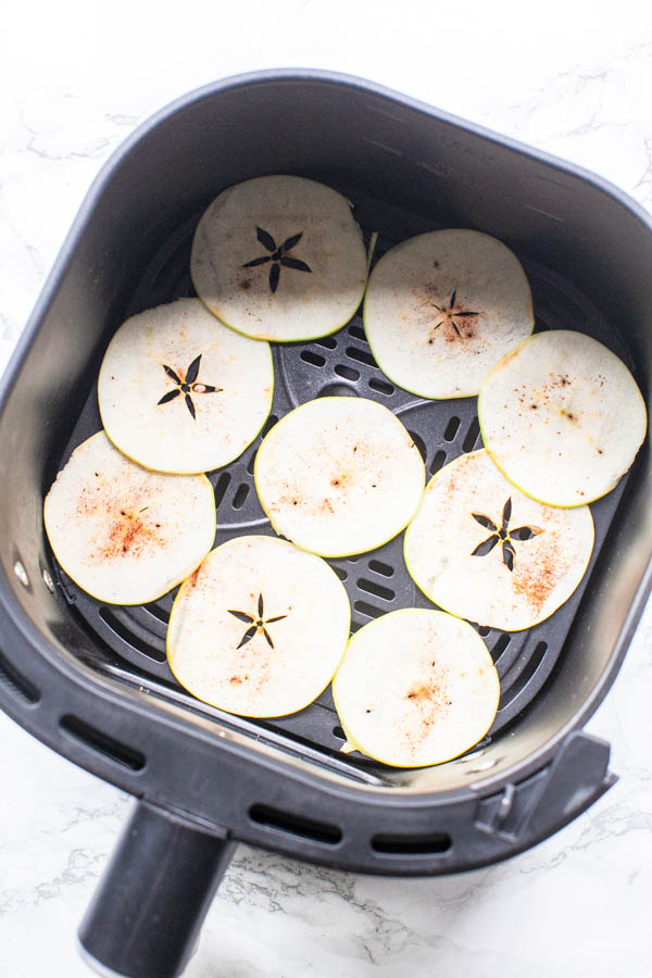 Apple Chips in Air Fryer basket