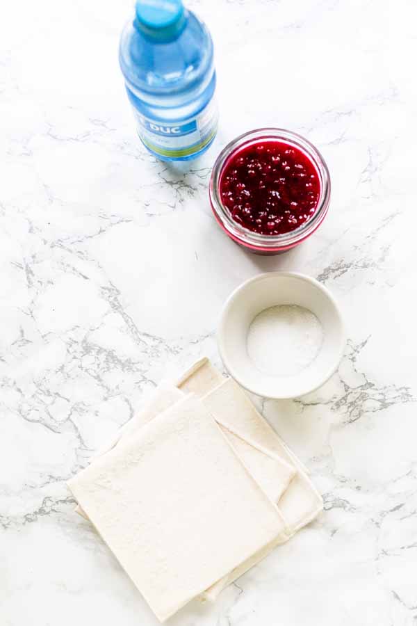 Ingredients for making berry hand pies in an Air Fryer.