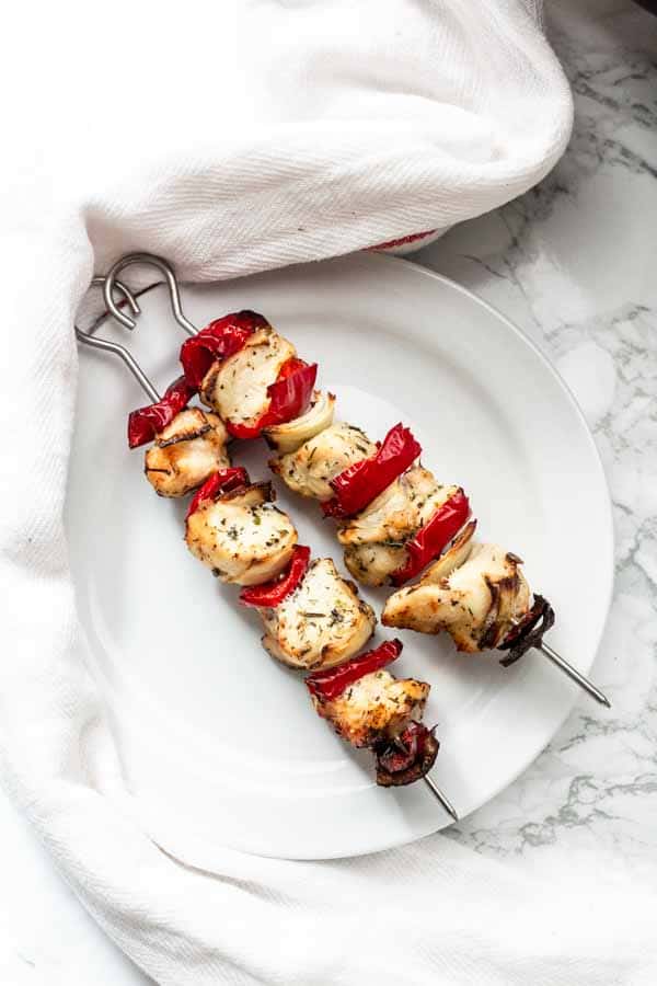 Marinade your chicken with a delicious seasoning and grill the kabobs. Marinade the chicken first. Air Fryer chicken kabobs are a great dinner option that you can put on the table fast.