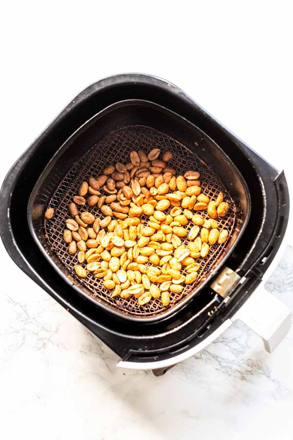 Golden brown peanuts in an Air Fryer. Ready in less than 15 minutes.