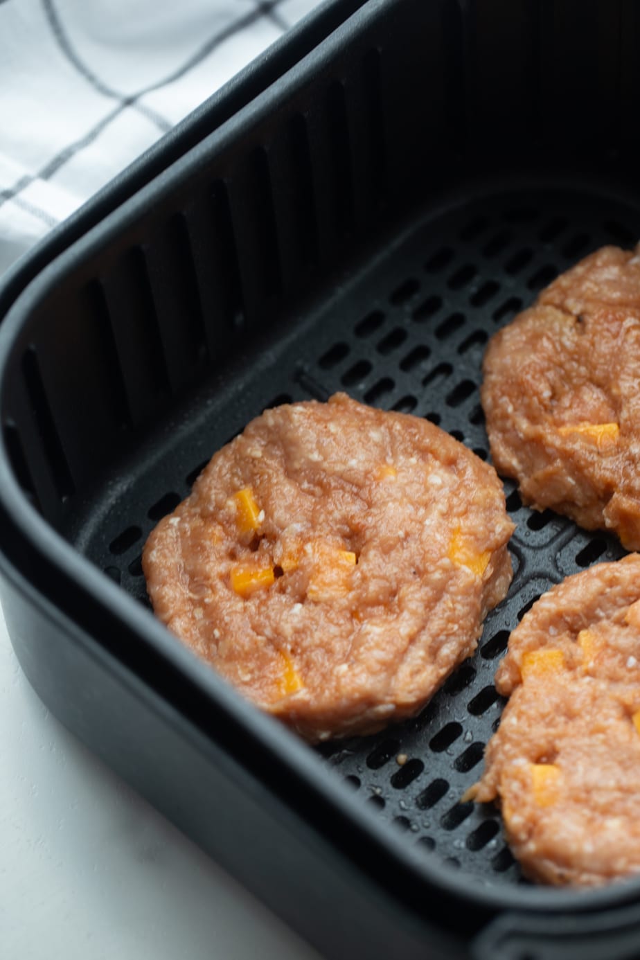 Chicken burgers in an air fryer