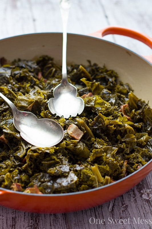 Southern-Style Beer Braised Kale with Bacon