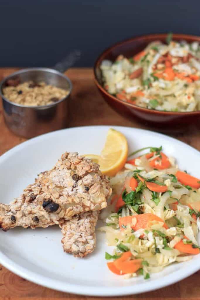 baked oat-crusted cod fillets