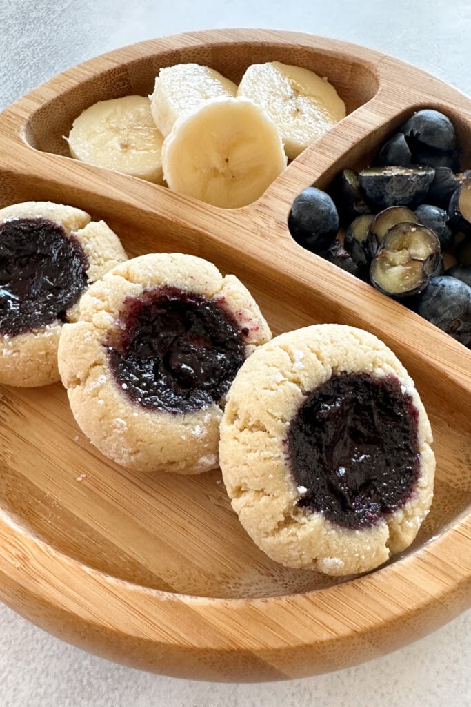 Blueberry chia jam thumbprint cookies.