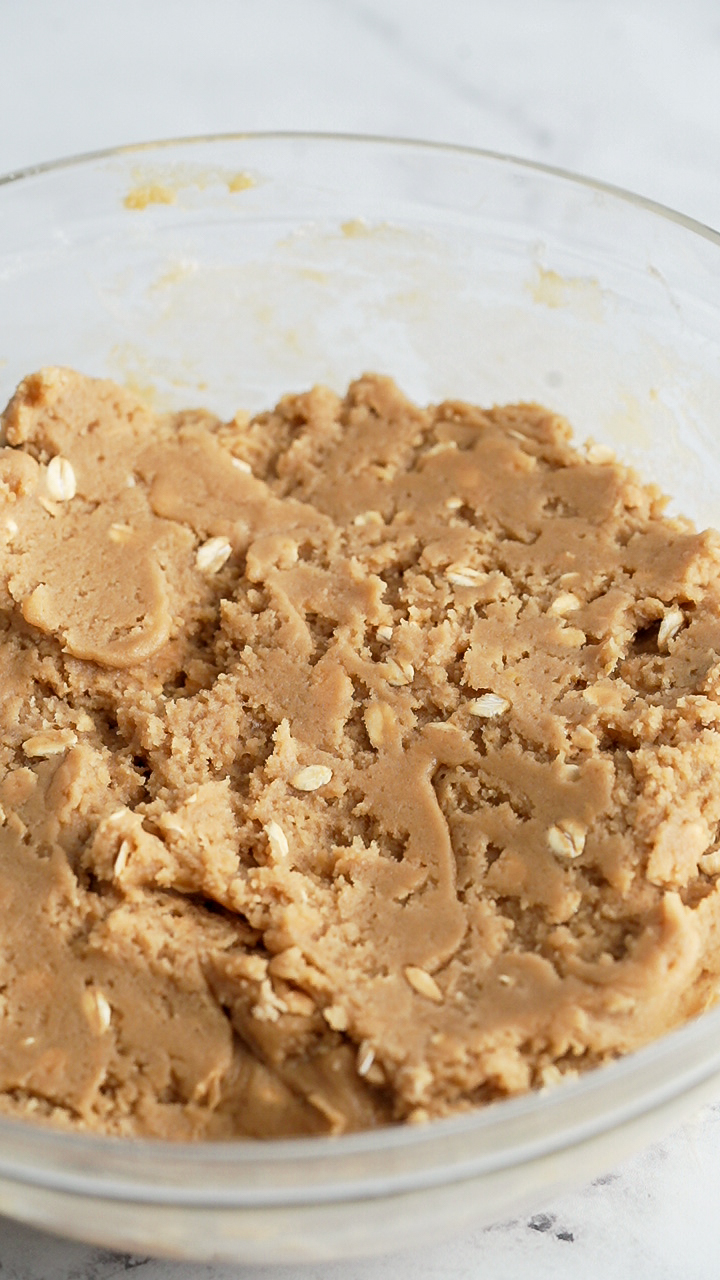 cookie dough before adding in chocolate chips and m&m's