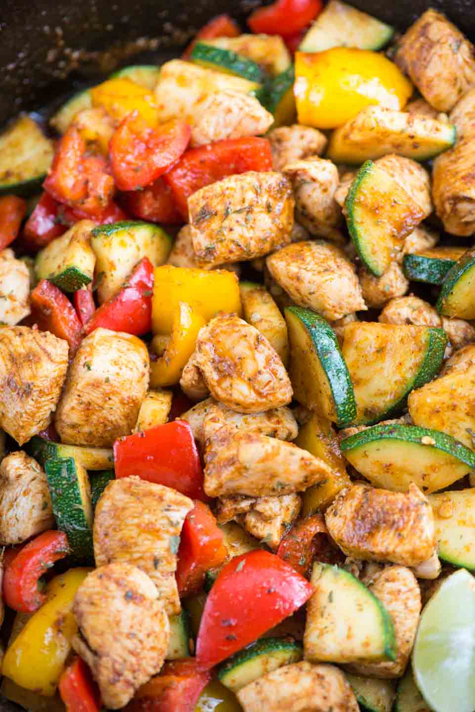Cajun Chicken with vegetables is a smokey flavoured one-skillet meal, that is healthy and nutritious. Takes only 15 minutes to make and a perfect busy day dinner for the family.