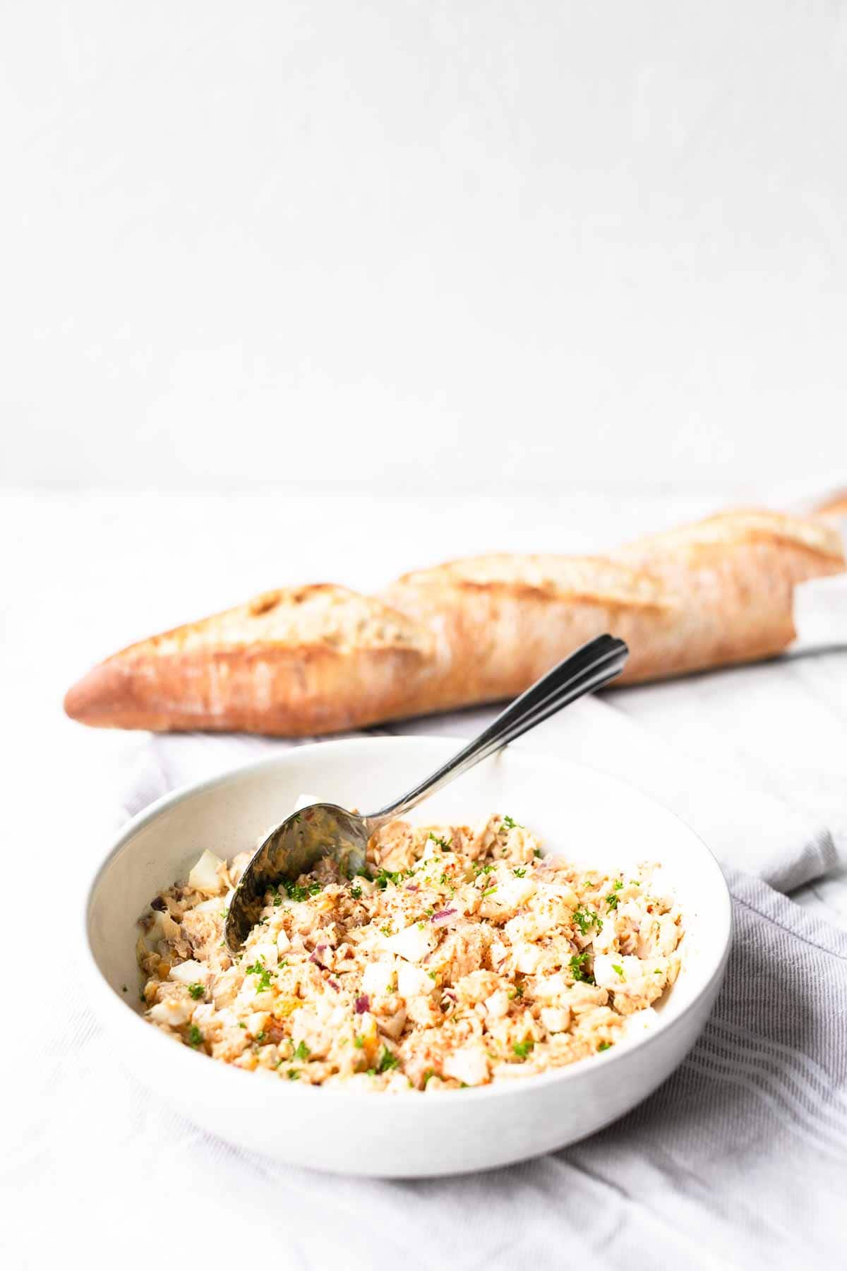 This canned salmon salad recipe is done in 10 minutes. It is so easy to make and you can serve it on toast, crackers or bread.