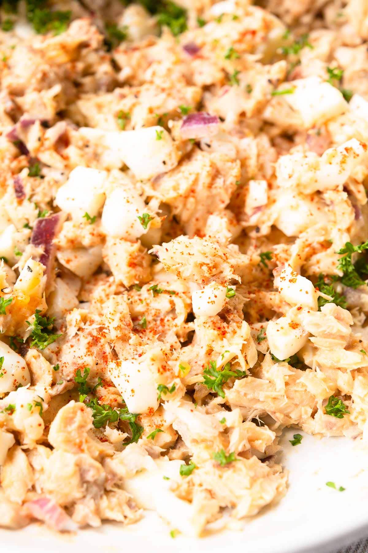 This canned salmon salad recipe is done in 10 minutes. It is so easy to make and you can serve it on toast, crackers or bread.