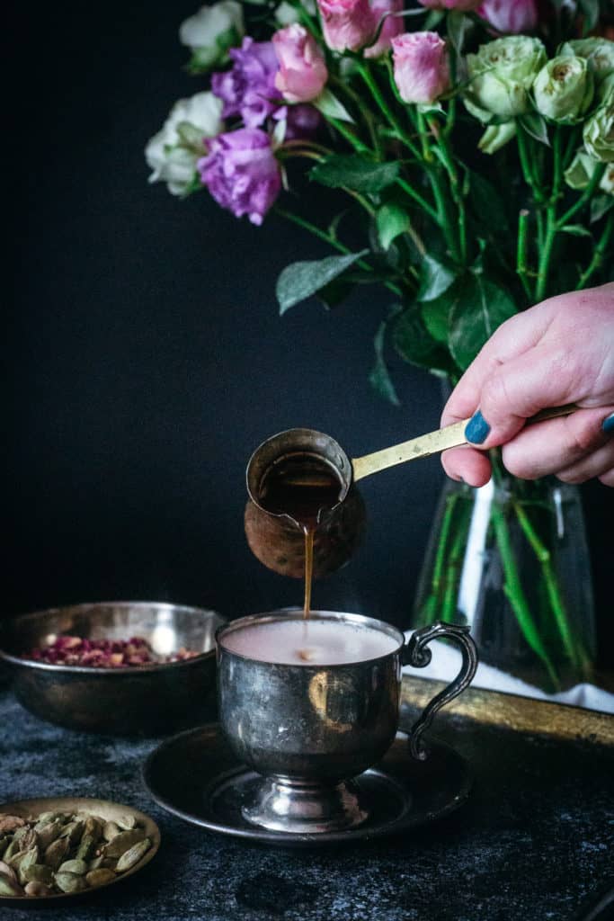 Beetroot Middle Eastern cardamom rose latte