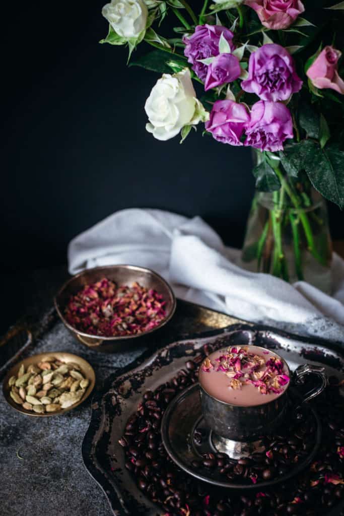 Beetroot Middle Eastern cardamom rose latte
