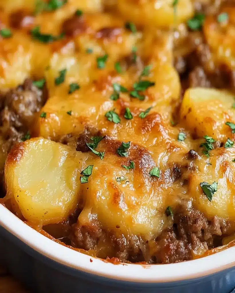 Cheesy Hamburger Potato Casserole | Family Dinner Idea