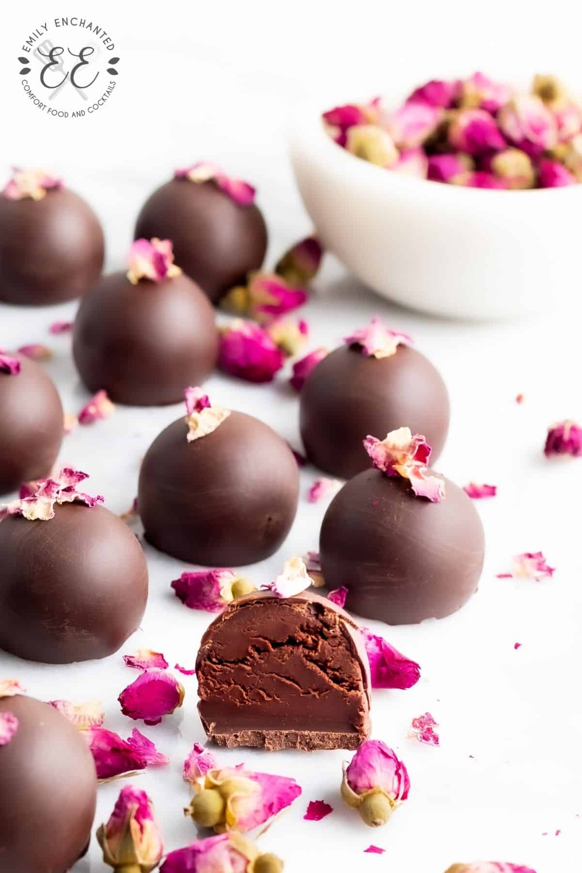 Chocolate Truffles with Roses Chocolate Truffles with Roses
