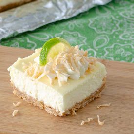 Coconut Key Lime Cheesecake Squares | realmomkitchen.com