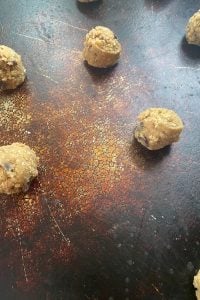 Cowboy Cookies with Toffee Bits contain oats, chocolate chips, and Heath toffee pieces for the perfect cookie (no coconut).