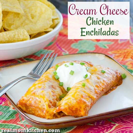 Cream Cheese Chicken Enchiladas | realmomkitchen.com