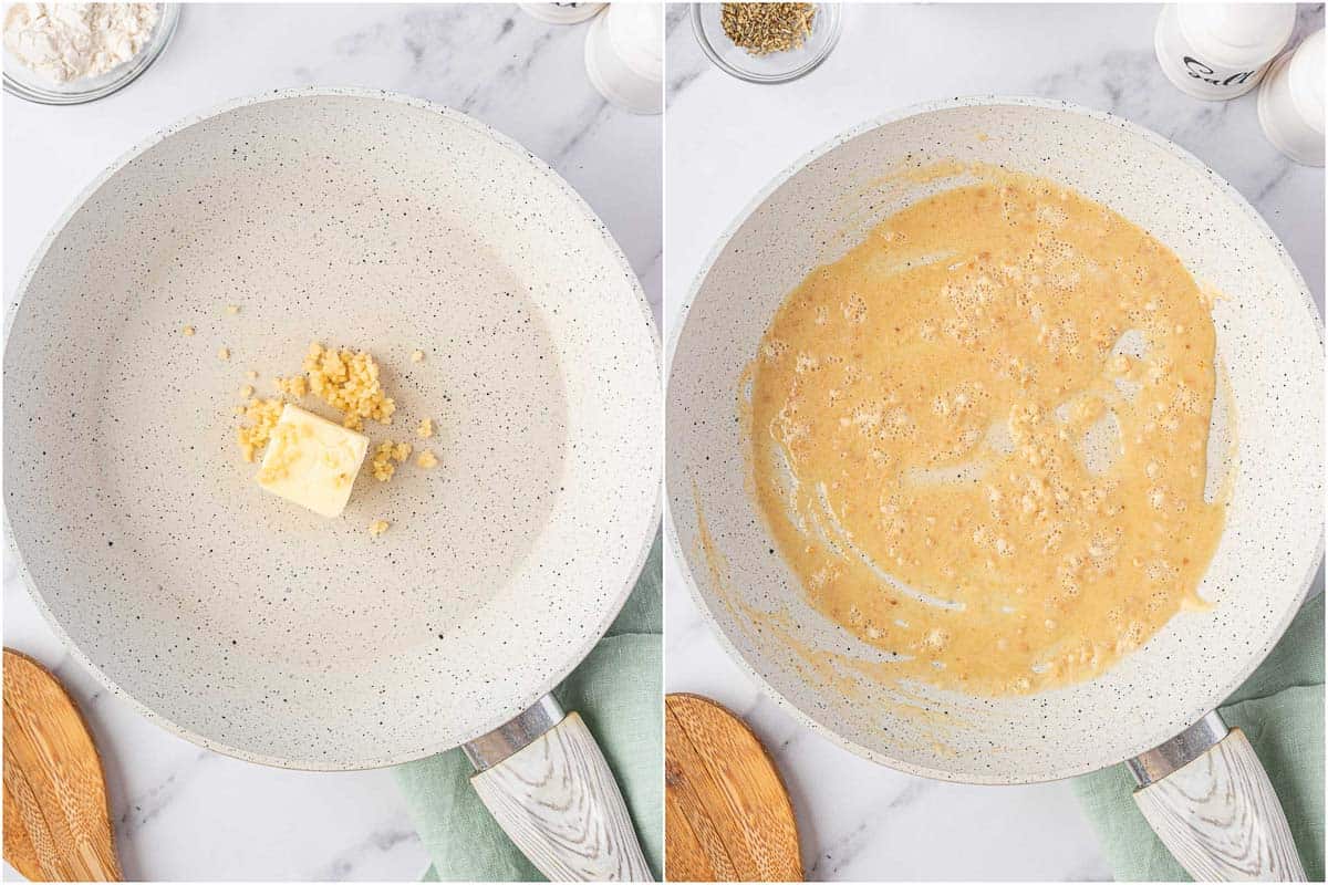 roux being made in a skillet