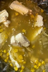 Creamy Chicken Chili is a versatile recipe that can be made on the stove top or in the Crock Pot.  The ingredients are simple, including chicken, corn, diced green chilies, cream cheese and great northern beans. This Chicken Chili Verde will hit the spot on a cool day and will cure any hunger pains.