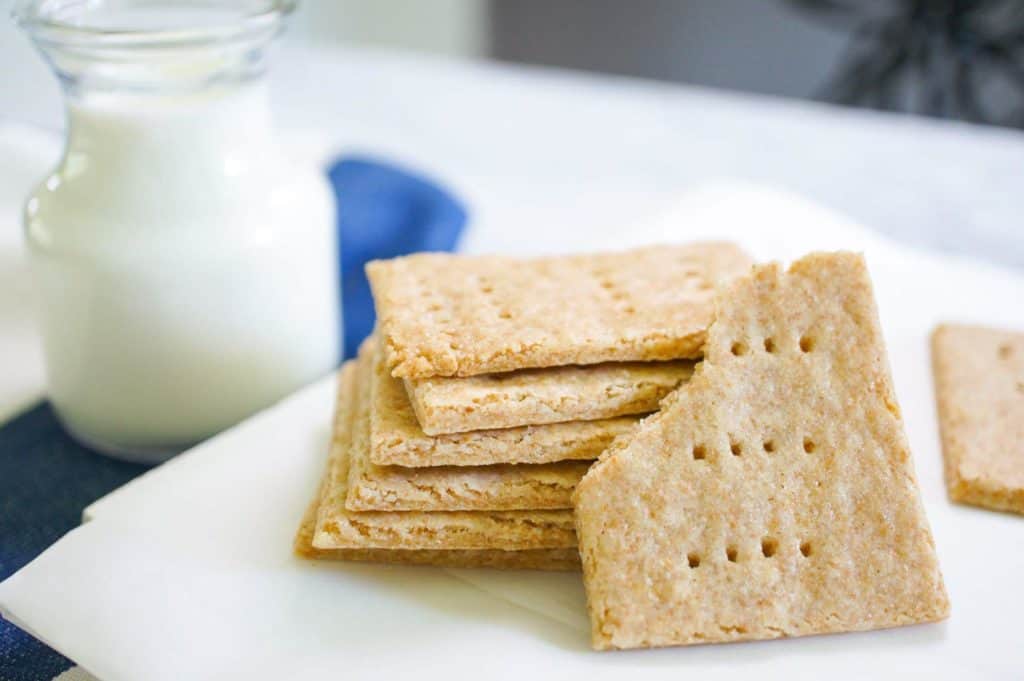 stack of homemade graham crackers