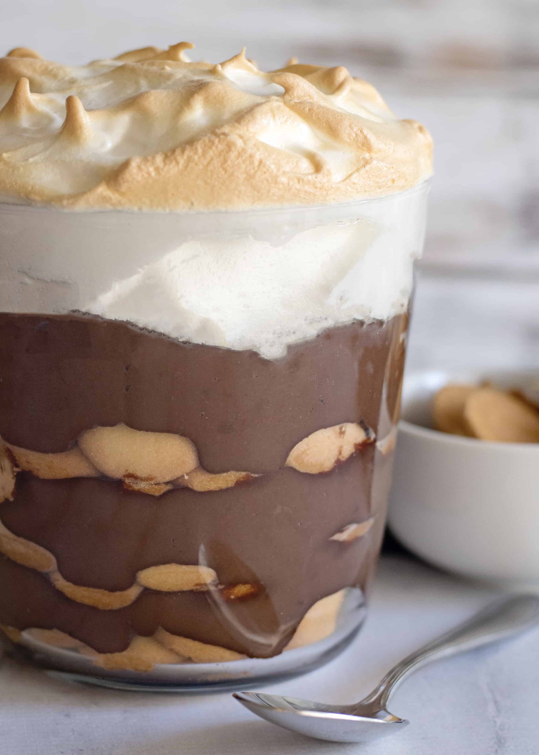 Homemade chocolate pudding in a cup