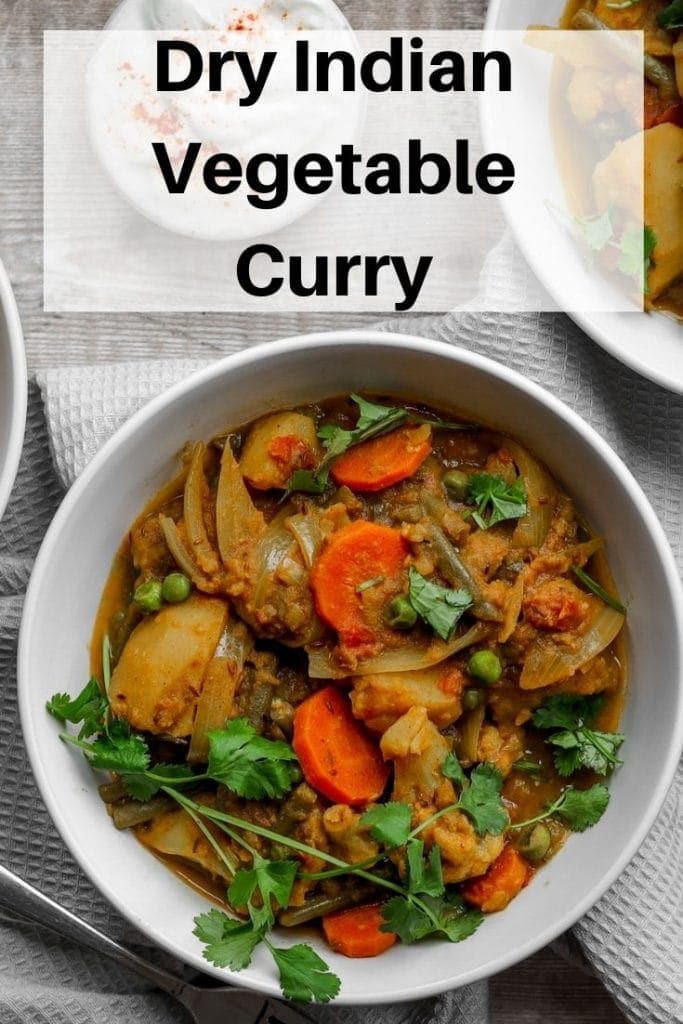 Dry indian vegetable curry pin image