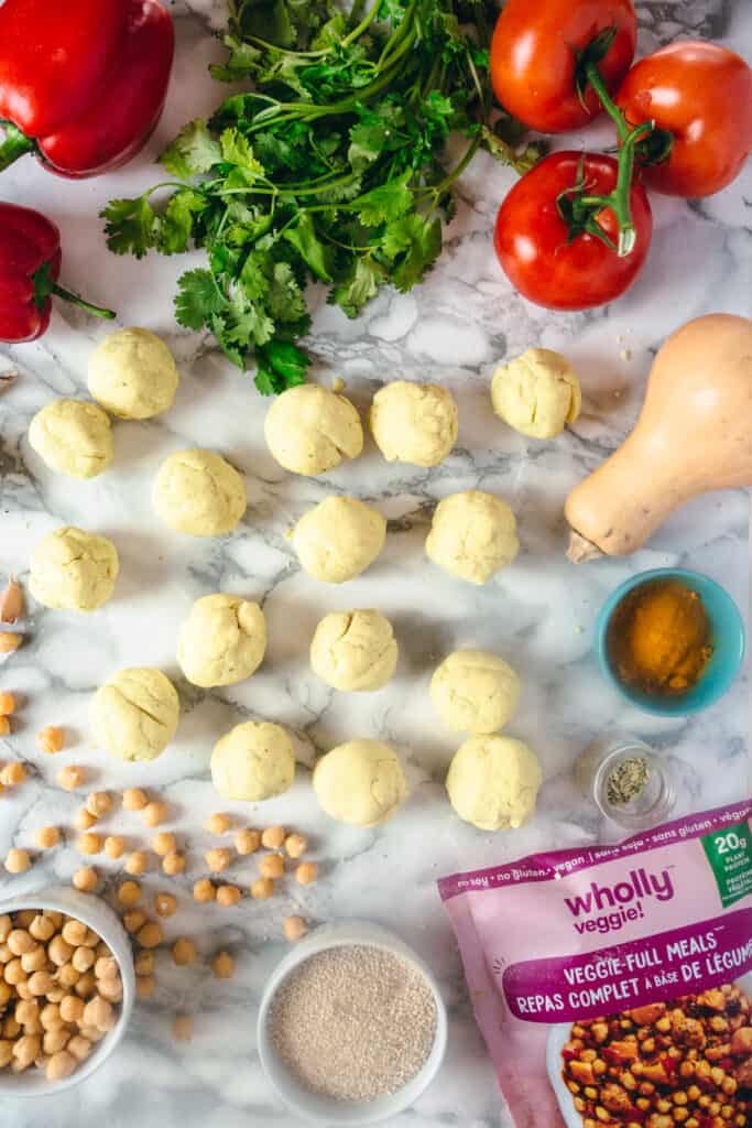 balls of gluten-free samosa dough