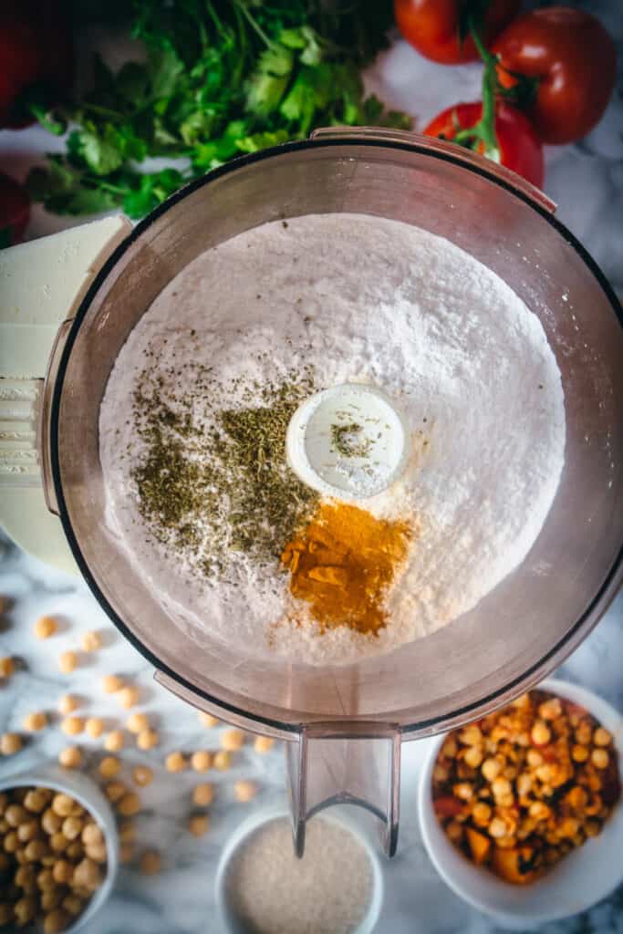 spices & flour in food processor