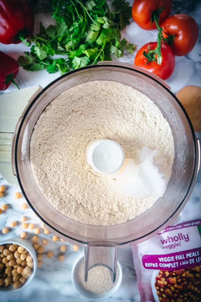 coconut oil & flour in food processor