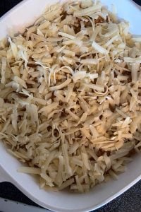 Frisco Tater Tot Casserole is an updated recipe without soup, without milk and without sour cream. It's easy and cheesy.