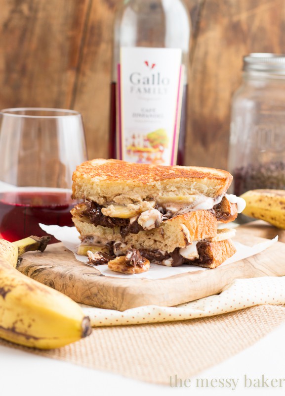 Funky Monkey Dessert Grilled Cheese | www.themessybakerblog.com