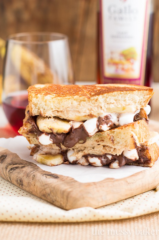 Funky Monkey Dessert Grilled Cheese | www.themessybakerblog.com