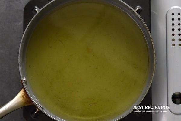 Oil heating in a skillet