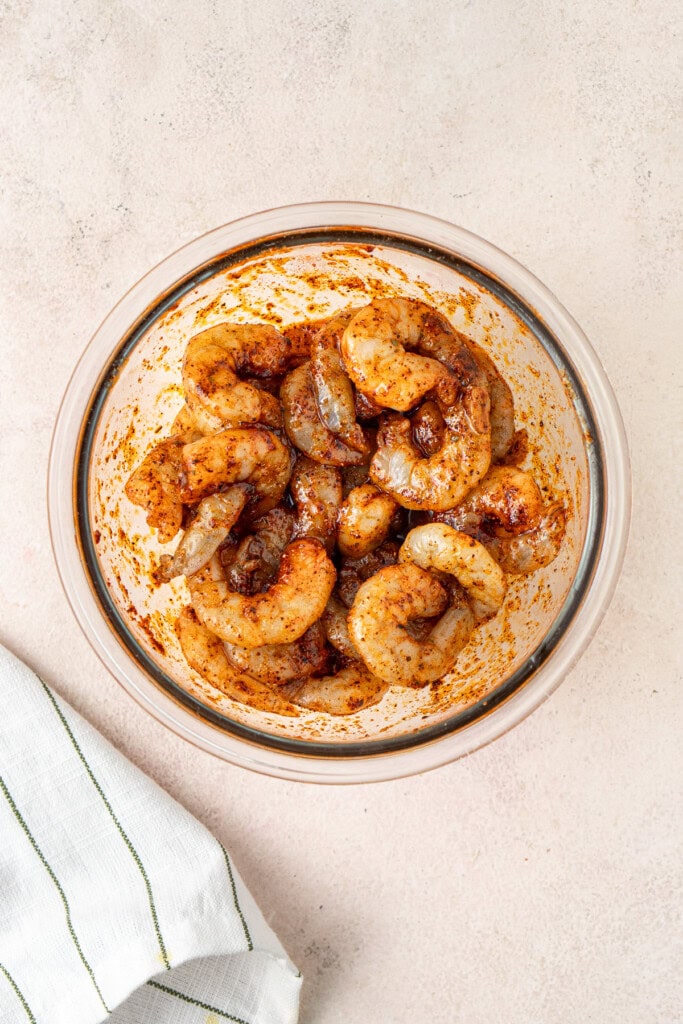 The marinating chipotle prawns.