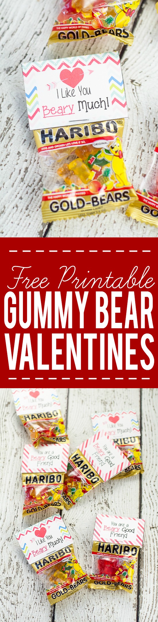 Free Printable Gummy Bear Valentines for Kids - Free Printable Gummy Bear Valentines that are easy to put together and perfect for kids to hand out at their school Valentine's Day party.