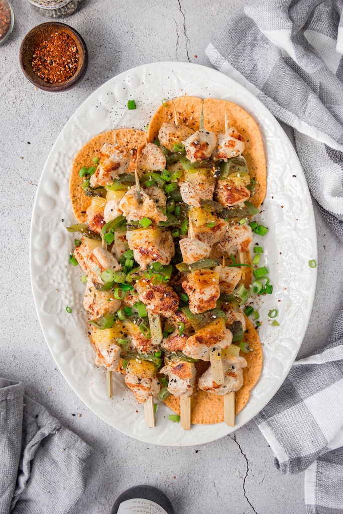 Hawaiian Inspired Chicken and Pineapple Skewers