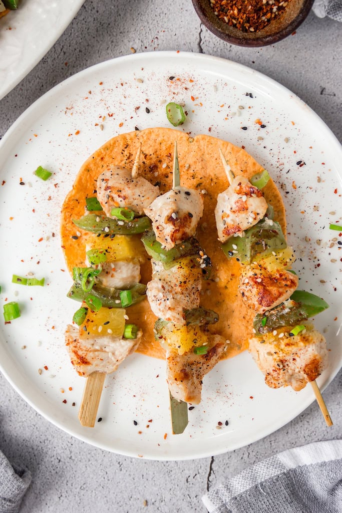 Hawaiian Inspired Chicken and Pineapple Skewers