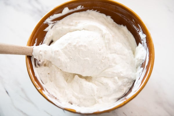 Mixing together the dip