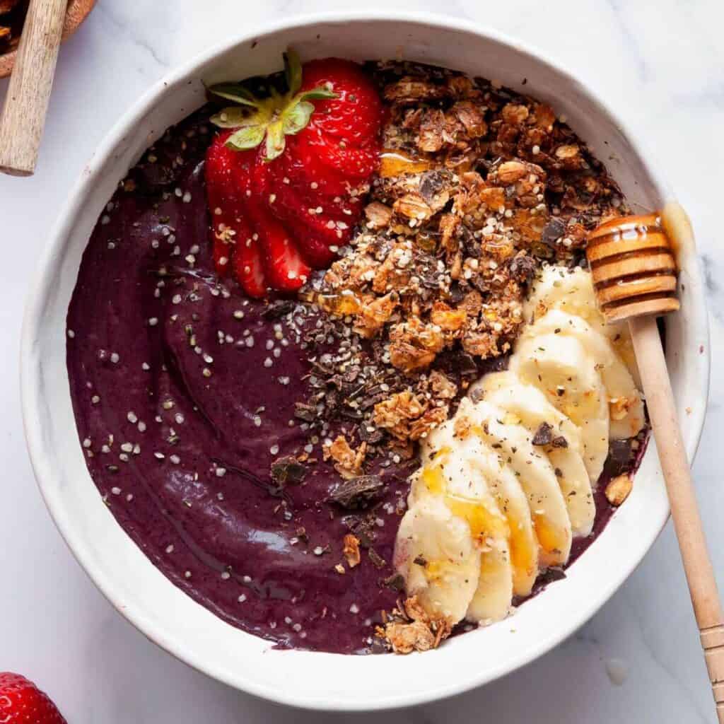 homemade high protein acai bowl