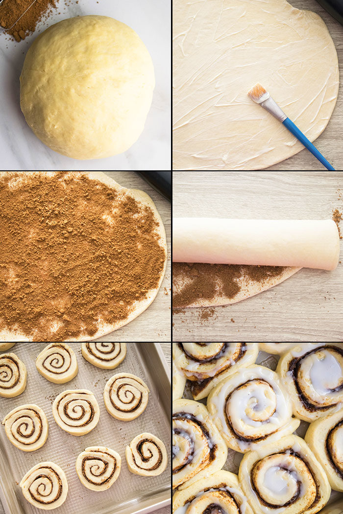 Collage Image With Step by Step Process Shots on How to Make Sweet Rolls.
