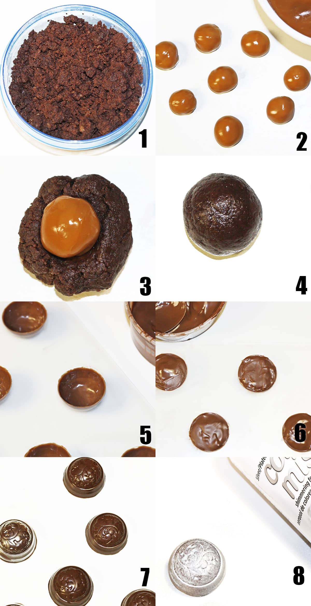 Collage Image With Step by Step Process Shots on How to Make Coffee Truffles.