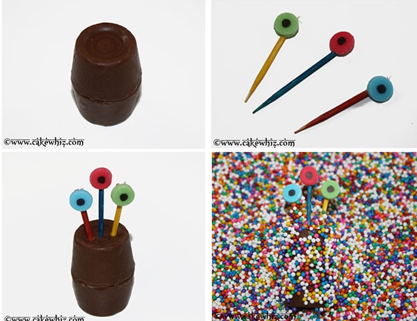 Collage Image With Step by Step Pictures on How to Make Chocolate Monsters