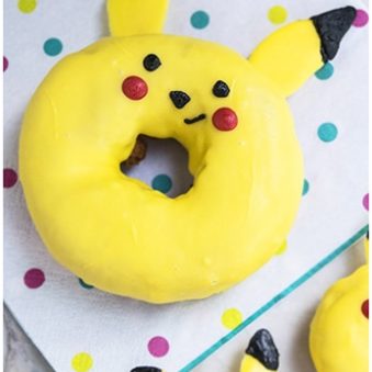 Pokemon Donuts (Pikachu Donuts) on Polka Dot Napkin.