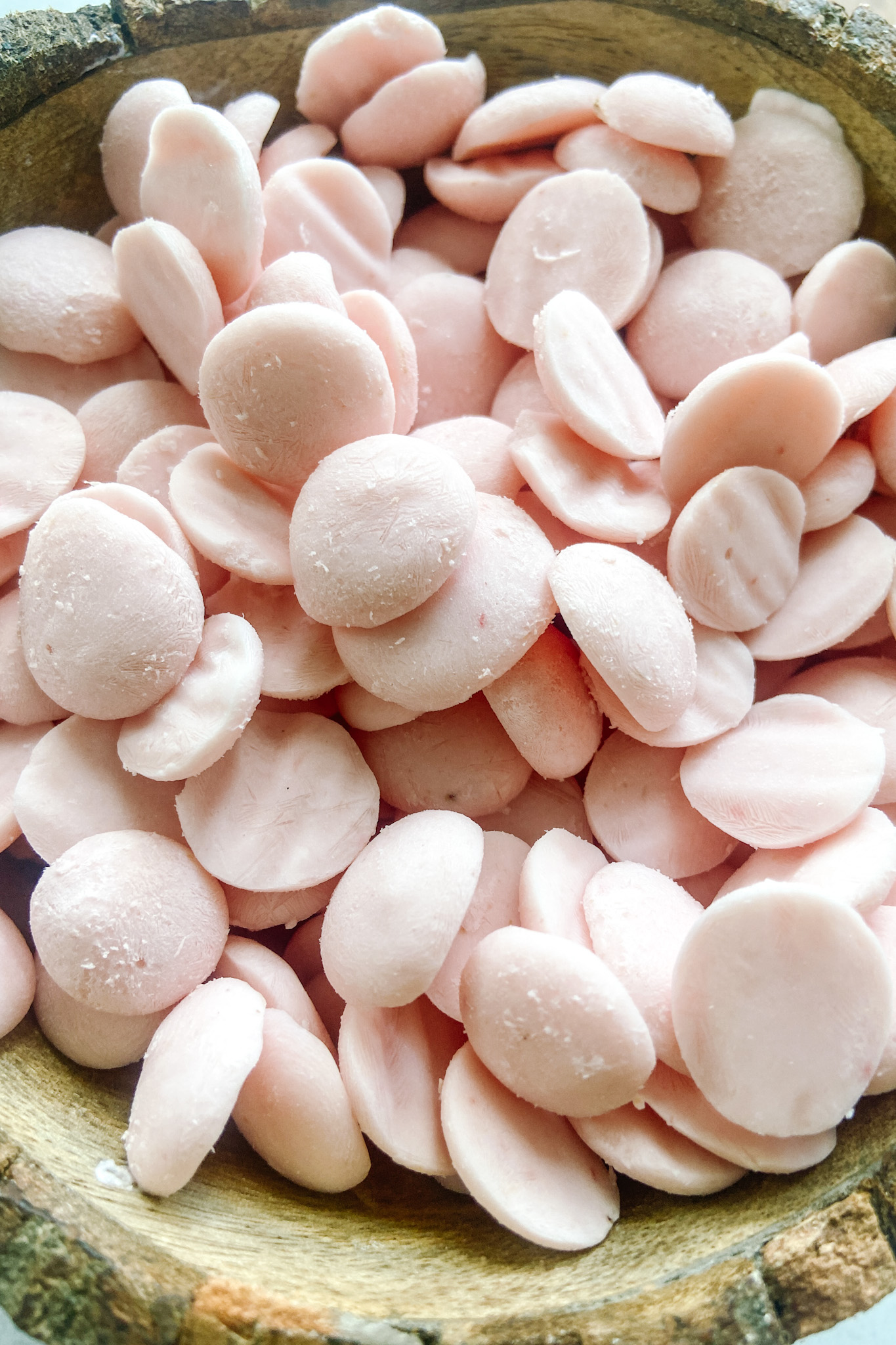 Strawberry banana yogurt melts in a bowl