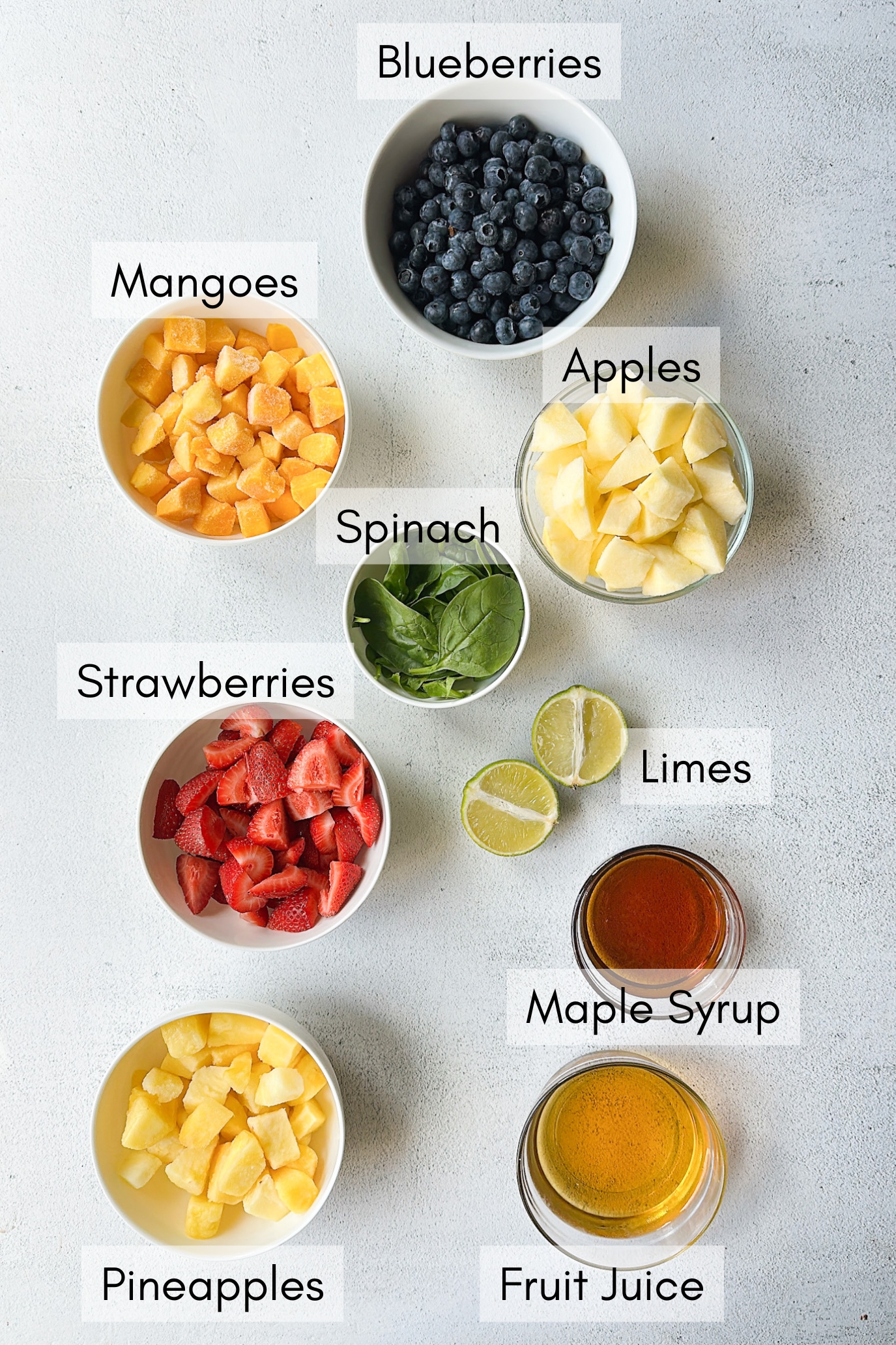Ingredients to make homemade ice pops.
