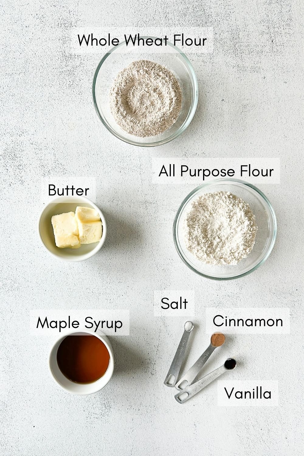 Ingredients to make homemade teddy grahams.