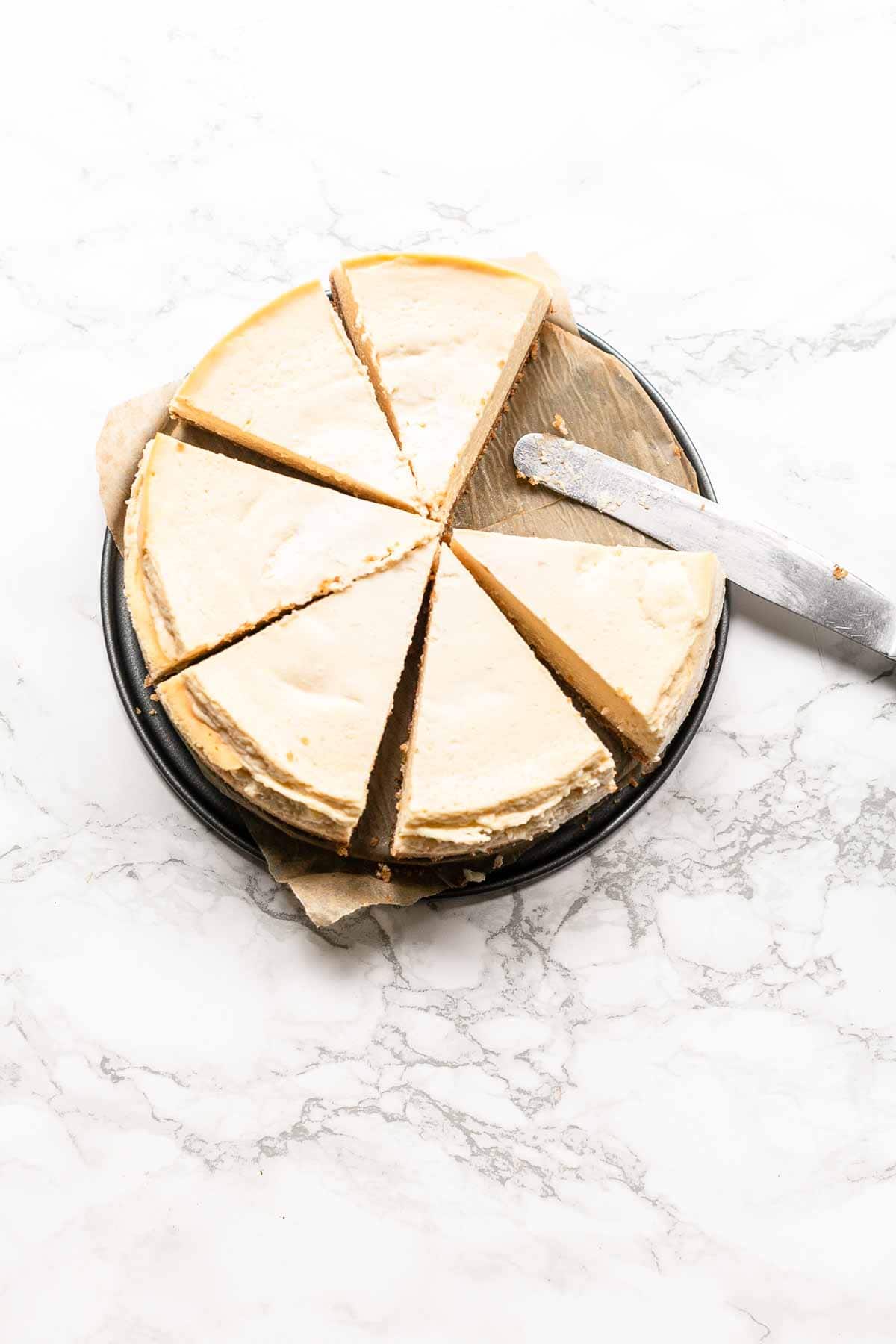 It is soft, rich and slightly dense with a mousse-like consistency. This Instant Pot cheesecake is the best. It is the ultimate dessert that you can prepare in your pressure cooker. Bake this New York cheesecake in about half an hour.