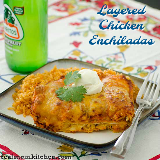 Layered Chicken Enchiladas | realmomkitchen.com